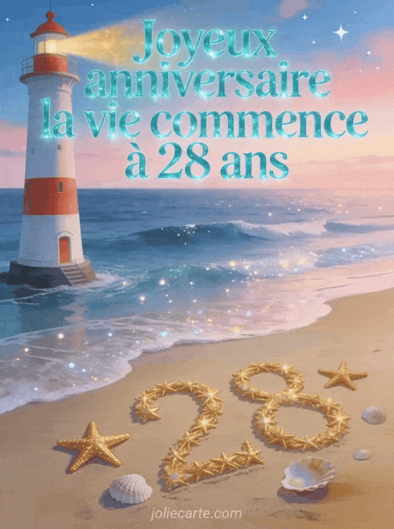 Joyeux anniversaire 28 ans - Texte