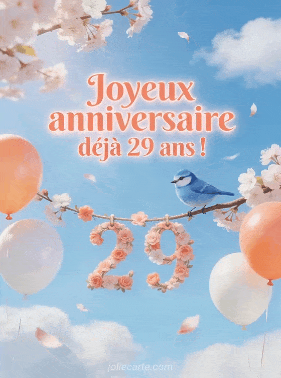 Joyeux anniversaire 29 ans - Texte fille