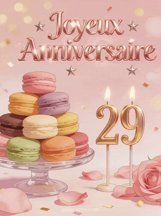 Joyeux anniversaire 29 ans - Carte