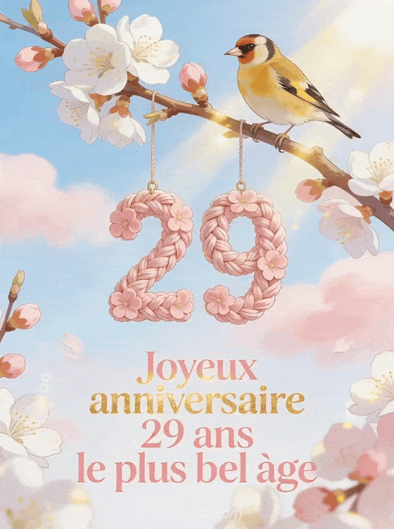Joyeux anniversaire 29 ans - Texte touchant pour