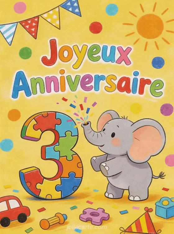 Joyeux anniversaire 3 ans - Enfant