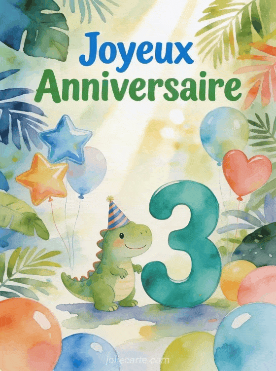 Joyeux anniversaire 3 ans - Image garcon