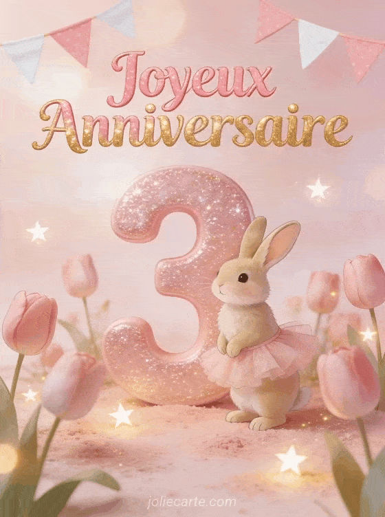 Joyeux anniversaire 3 ans - Petite fille