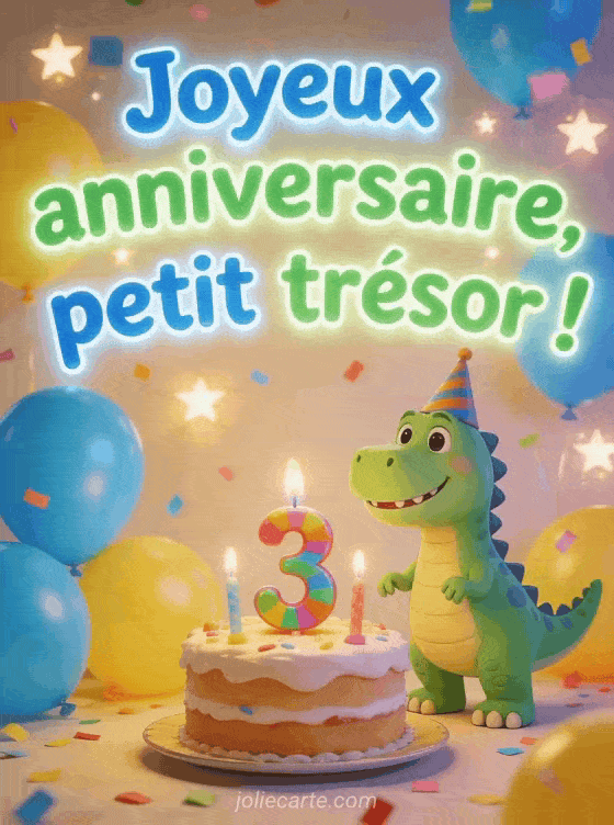 Joyeux anniversaire 3 ans - Texte garcon