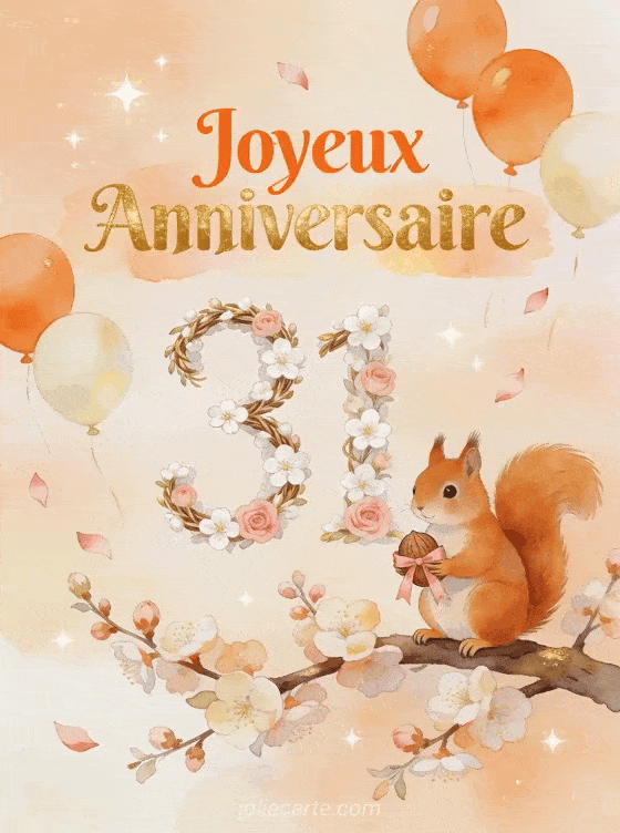 Joyeux anniversaire 31 ans - Carte femme