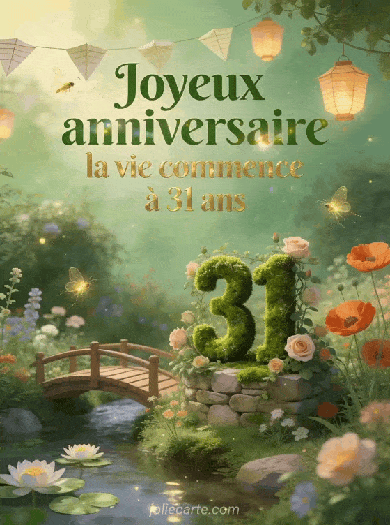Joyeux anniversaire 31 ans - Texte