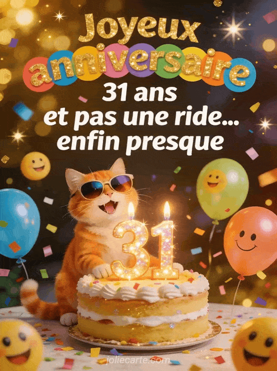Joyeux anniversaire 31 ans - Texte humour
