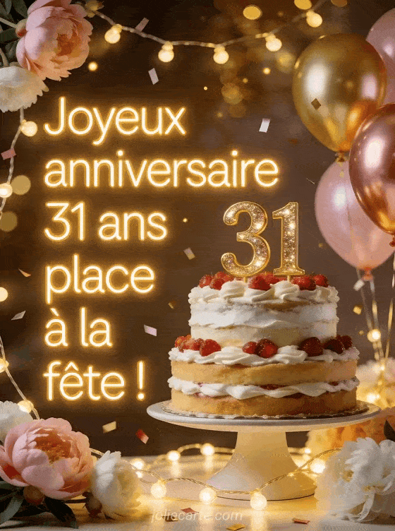 Joyeux anniversaire 31 ans - Message