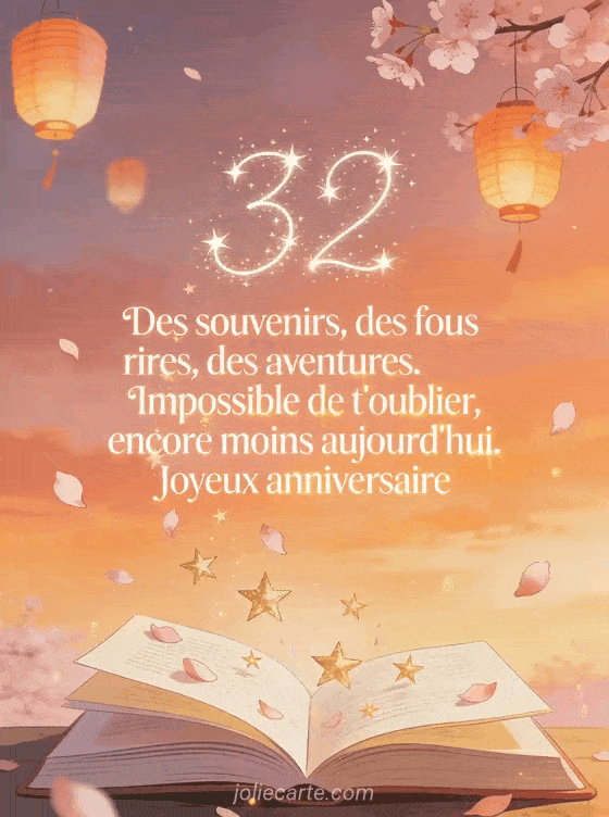 Joyeux anniversaire 32 ans - Texte