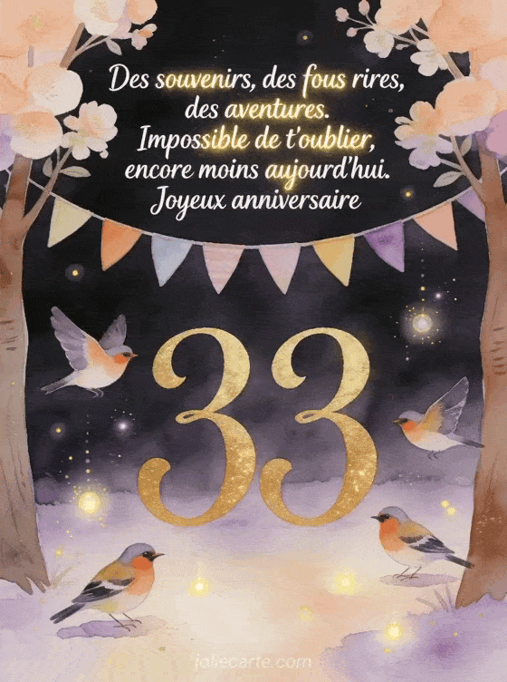 Joyeux anniversaire 33 ans - Message