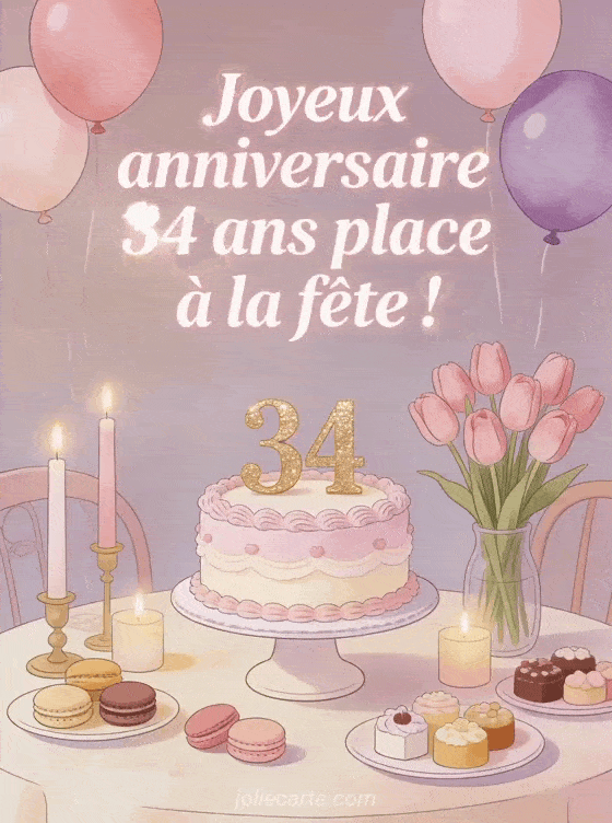 Joyeux anniversaire 34 ans - Texte femme
