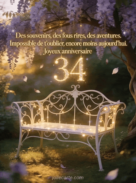 Joyeux anniversaire 34 ans - Texte touchant pour
