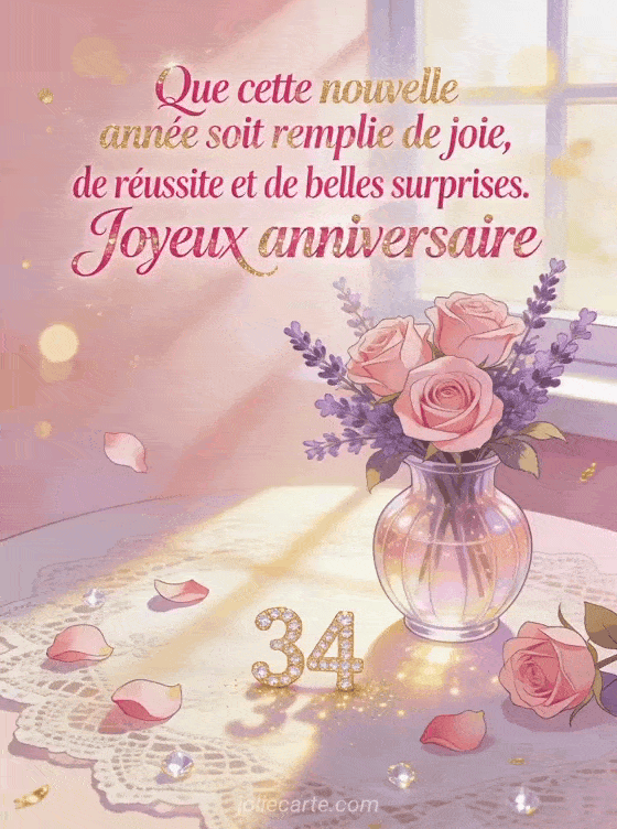 Joyeux anniversaire 34 ans - Texte amie