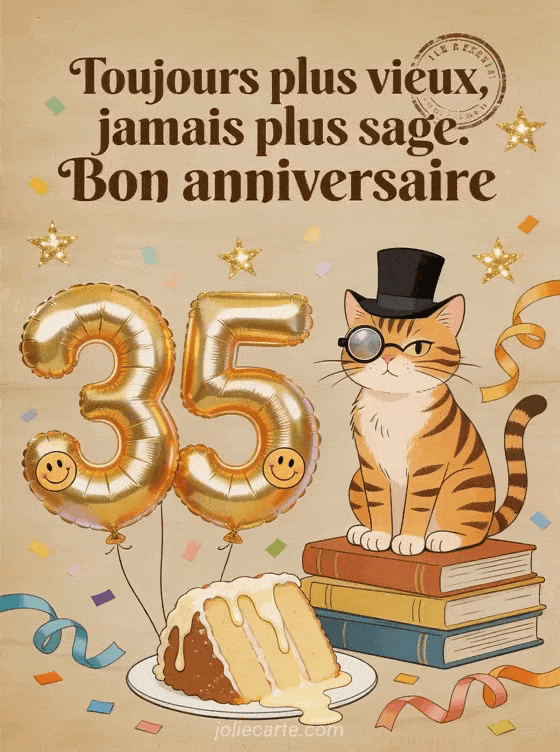 Joyeux anniversaire 35 ans - Texte humour