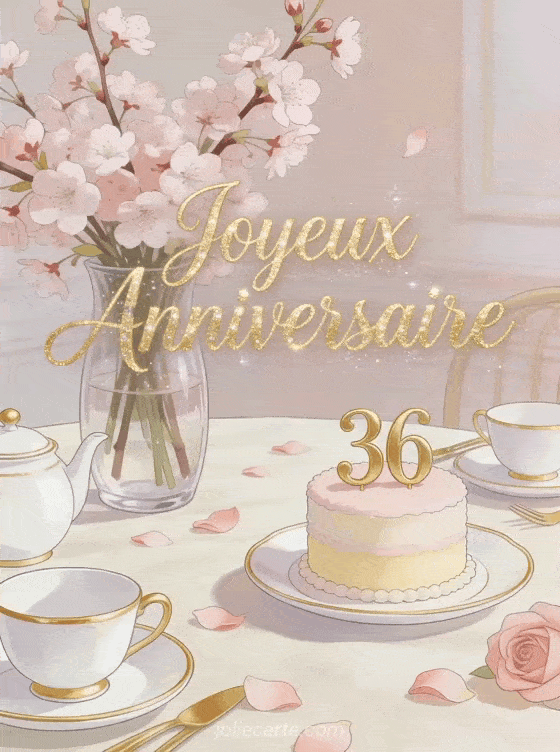 Joyeux anniversaire 36 ans - Carte femme