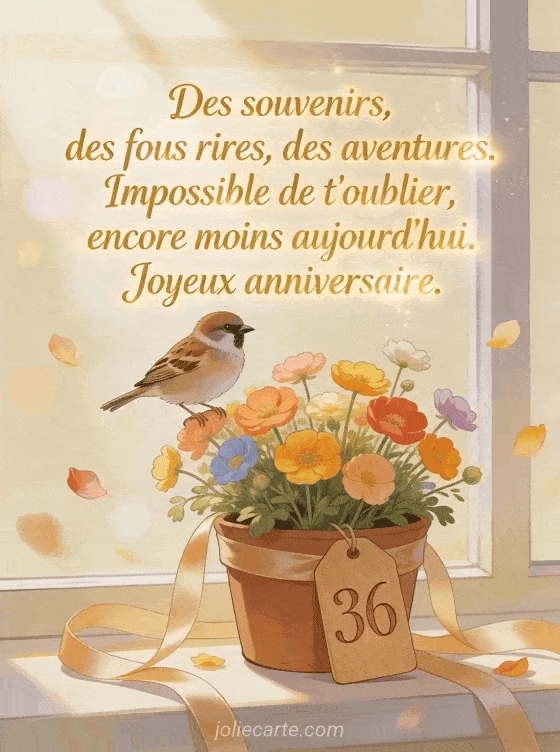 Joyeux anniversaire 36 ans - Texte