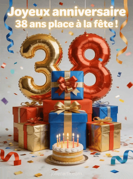 Joyeux anniversaire 38 ans - Texte