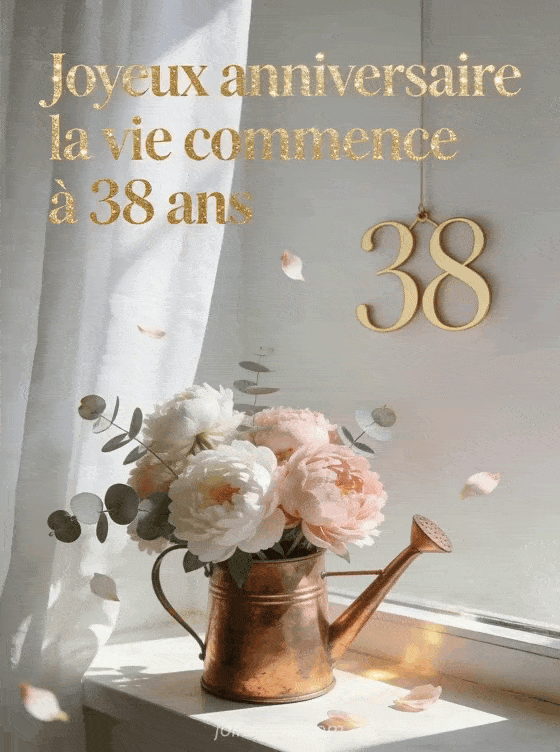 Joyeux anniversaire 38 ans - Texte carte femme