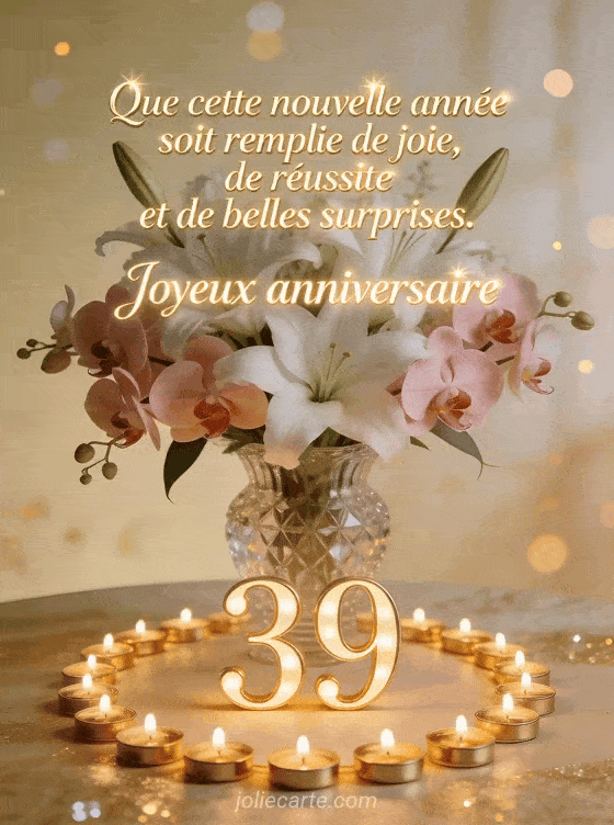 Joyeux anniversaire 39 ans - Texte