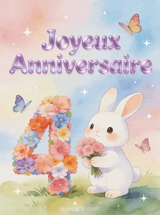 Joyeux anniversaire 4 ans - Petite fille