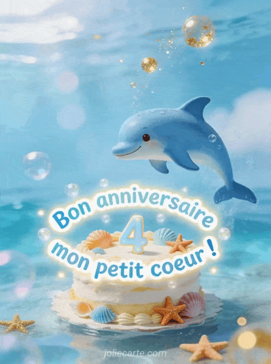 Joyeux anniversaire 4 ans - Texte garcon