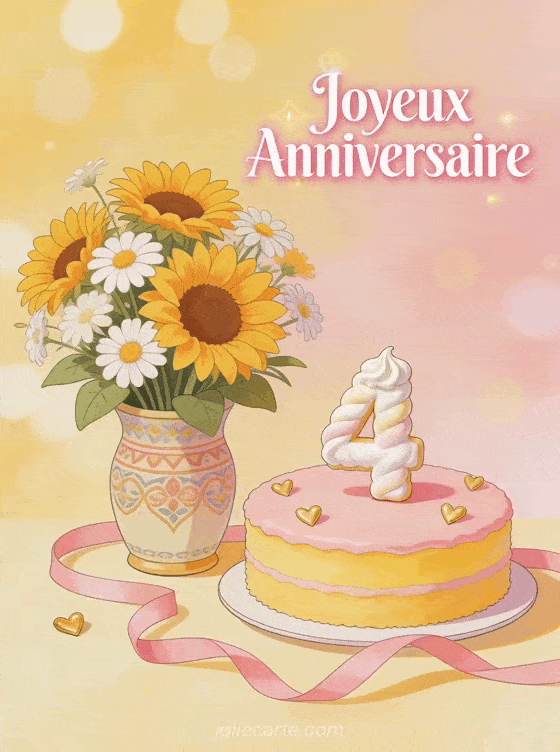 Joyeux anniversaire 4 ans - Image fille