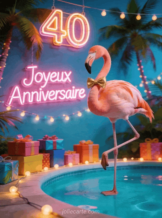 Joyeux anniversaire 40 ans - Carte originale