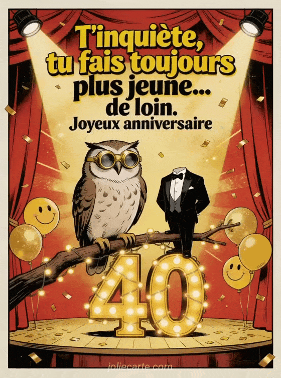 Joyeux anniversaire 40 ans - Carte humour