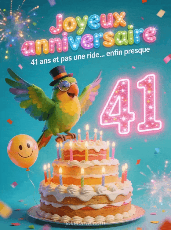 Joyeux anniversaire 41 ans - Carte humour