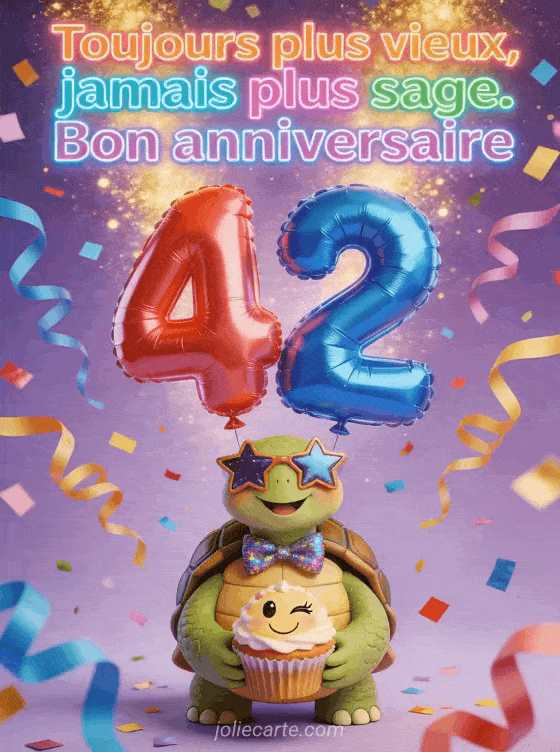 Joyeux anniversaire 42 ans - Carte humour