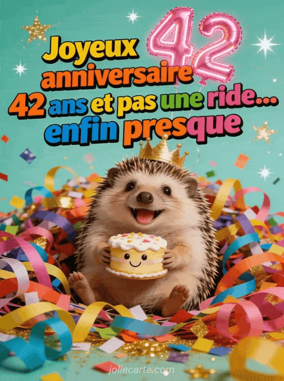 Joyeux anniversaire 42 ans - Humour gif anime