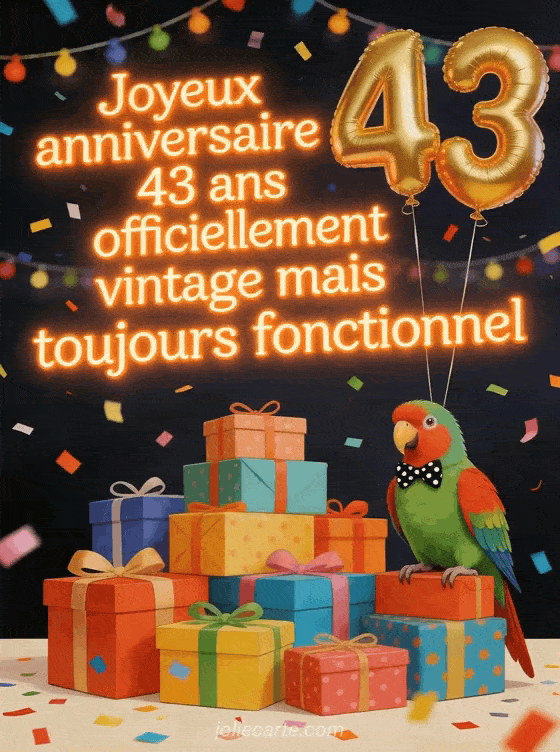 Joyeux anniversaire 43 ans - Texte humour