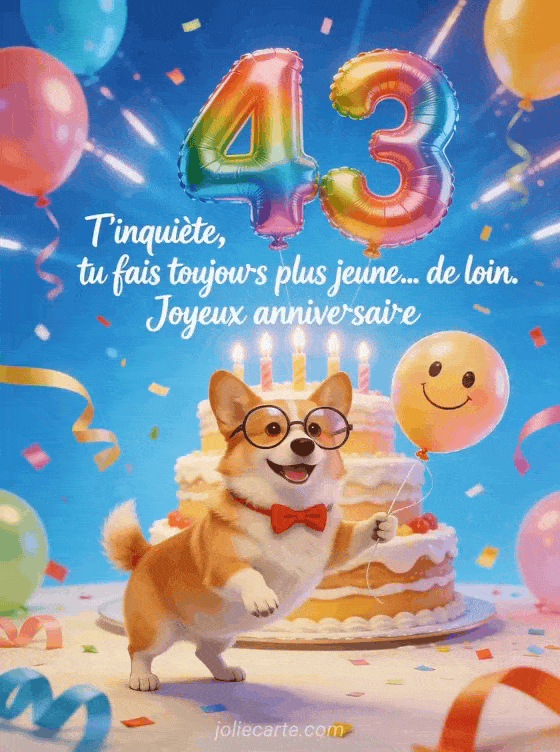 Joyeux anniversaire 43 ans - Gif humour