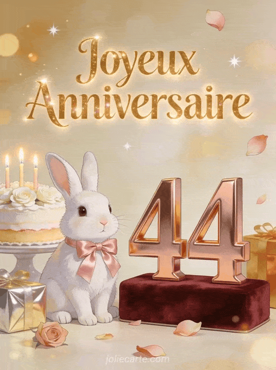 Joyeux anniversaire 44 ans - Carte