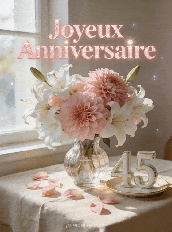 Joyeux anniversaire 45 ans - Carte femme