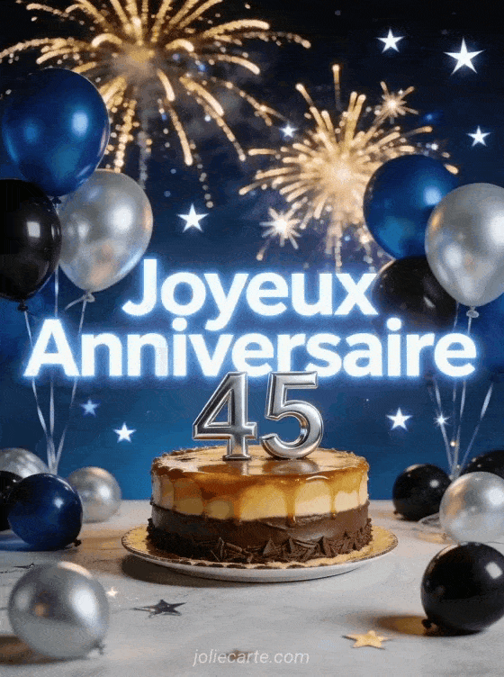 Joyeux anniversaire 45 ans - Carte homme