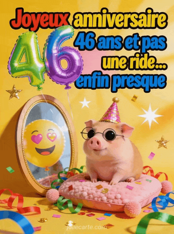 Joyeux anniversaire 46 ans - Humour gif anime