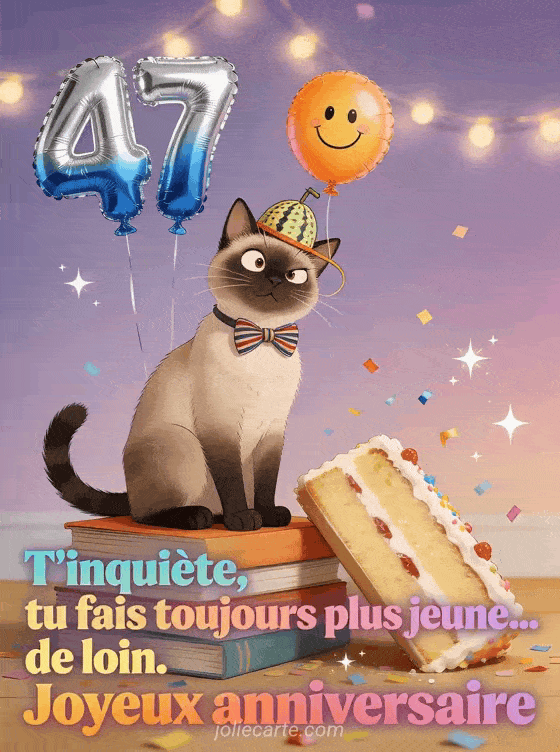 Joyeux anniversaire 47 ans - Gif humour