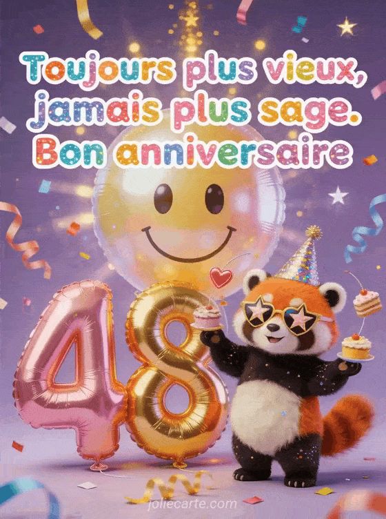 Joyeux anniversaire 48 ans - Humour gif anime