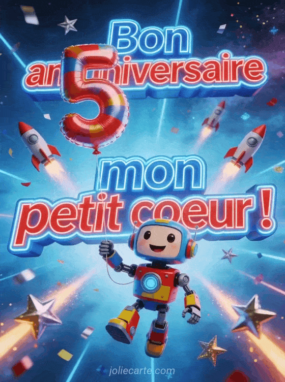 Joyeux anniversaire 5 ans - Texte garcon