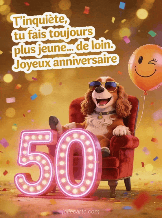 Joyeux anniversaire 50 ans - Carte humour femme