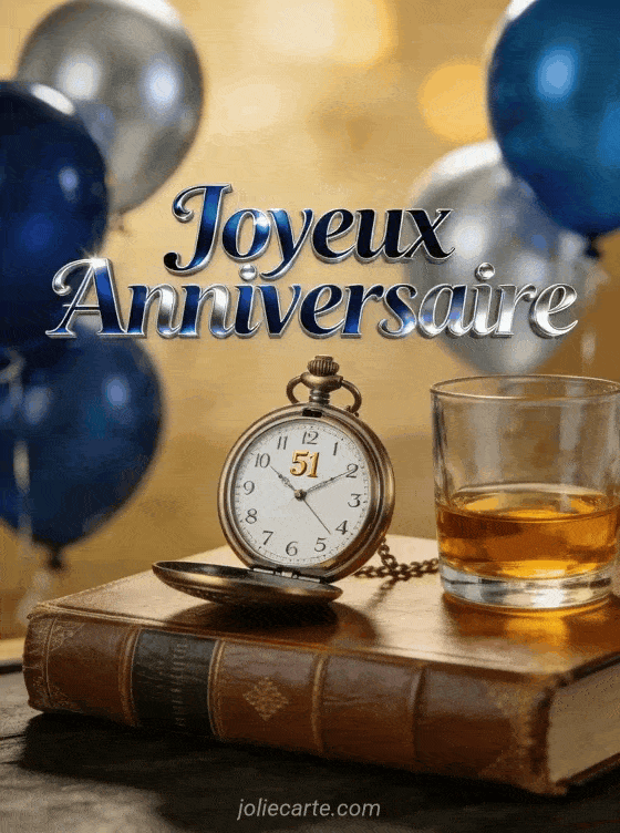 Joyeux anniversaire 51 ans - Carte homme
