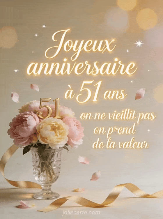Joyeux anniversaire 51 ans - Message