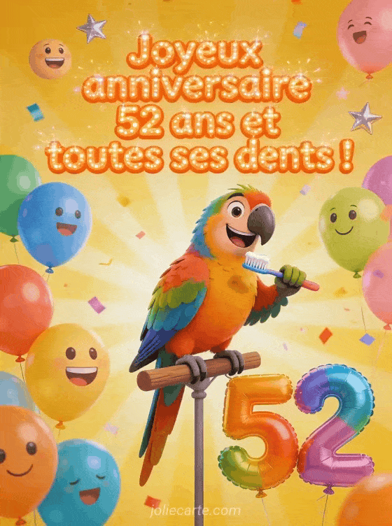 Joyeux anniversaire 52 ans - Texte humoristique