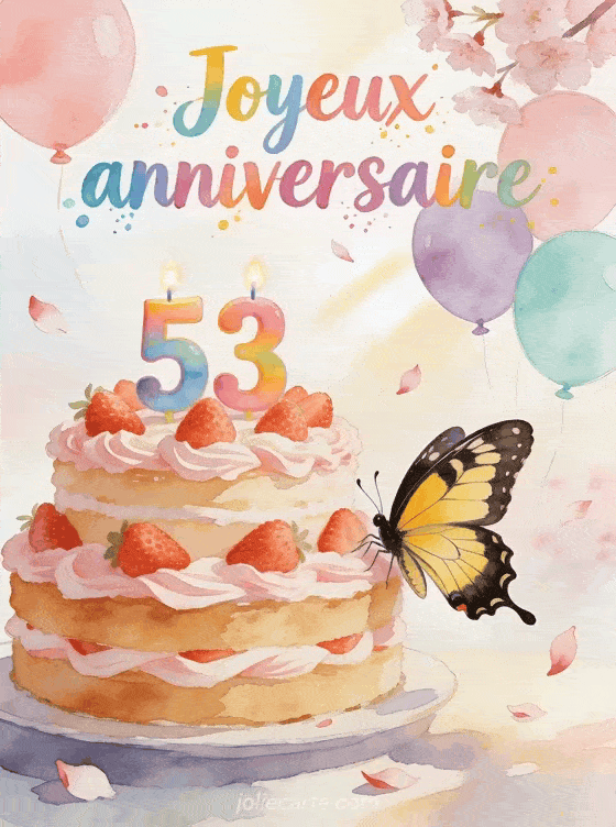Joyeux anniversaire 53 ans - Image gratuite