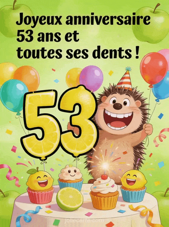 Joyeux anniversaire 53 ans - Humour gif anime
