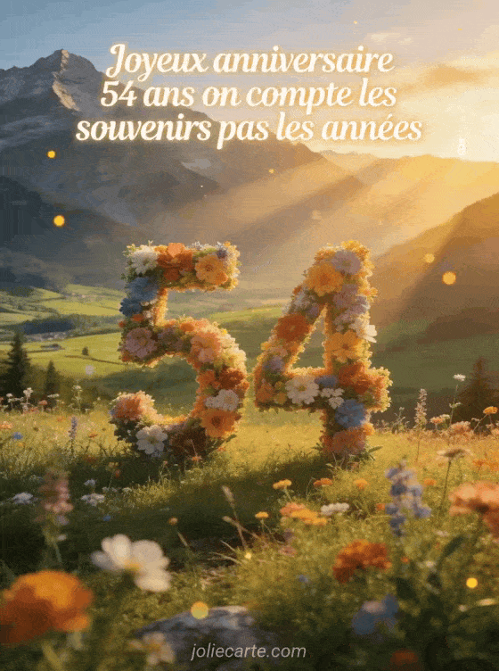 Joyeux anniversaire 54 ans - Texte