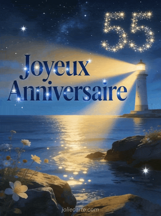 Joyeux anniversaire 55 ans - Carte