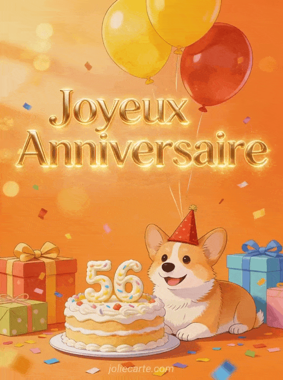 Joyeux anniversaire 56 ans - Cybercarte