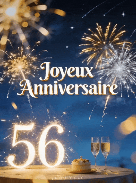 Joyeux anniversaire 56 ans - Image gratuite